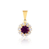 18K Gold Layered Oro Laminado White & Multi-Color Cubic Zirconia Charm (More Colors) 31.0018/1/2/3/4/5/6/7/9
