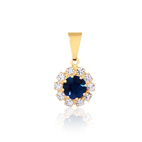 18K Gold Layered Oro Laminado White & Multi-Color Cubic Zirconia Charm (More Colors) 31.0018/1/2/3/4/5/6/7/9