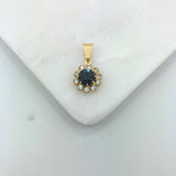 18K Gold Layered Oro Laminado White & Multi-Color Cubic Zirconia Charm (More Colors) 31.0018/1/2/3/4/5/6/7/9