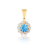 18K Gold Layered Oro Laminado White & Multi-Color Cubic Zirconia Charm (More Colors) 31.0018/1/2/3/4/5/6/7/9