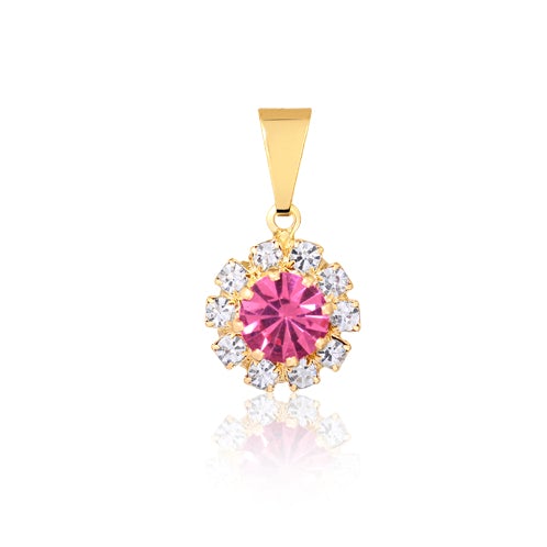 18K Gold Layered Oro Laminado White & Multi-Color Cubic Zirconia Charm (More Colors) 31.0018/1/2/3/4/5/6/7/9