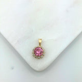 18K Gold Layered Oro Laminado White & Multi-Color Cubic Zirconia Charm (More Colors) 31.0018/1/2/3/4/5/6/7/9