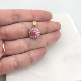 18K Gold Layered Oro Laminado White & Multi-Color Cubic Zirconia Charm (More Colors) 31.0018/1/2/3/4/5/6/7/9