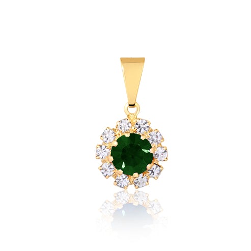 18K Gold Layered Oro Laminado White & Multi-Color Cubic Zirconia Charm (More Colors) 31.0018/1/2/3/4/5/6/7/9