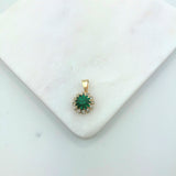 18K Gold Layered Oro Laminado White & Multi-Color Cubic Zirconia Charm (More Colors) 31.0018/1/2/3/4/5/6/7/9