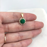 18K Gold Layered Oro Laminado White & Multi-Color Cubic Zirconia Charm (More Colors) 31.0018/1/2/3/4/5/6/7/9