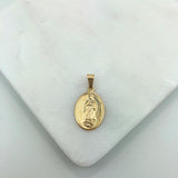 18K Gold Layered Oro Laminado 21 mm Our Lady of Guadalupe Medal Pendant 31.0044