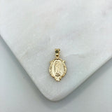 18K Gold Layered Oro Laminado 17mm Our Lady of Guadalupe Medal Pendant 31.0049