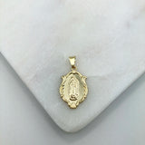 18K Gold Layered Oro Laminado 23mm Our Lady of Guadalupe Medal Pendant 31.0050