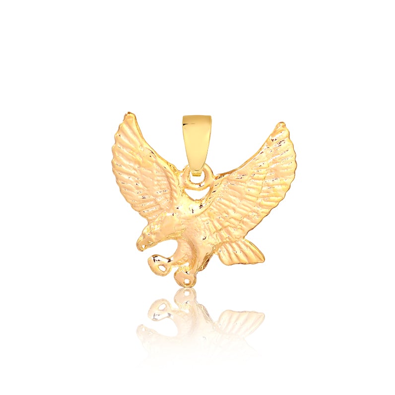 18K Gold Layered Oro Laminado 37mm American Eagle Pendant 31.0051