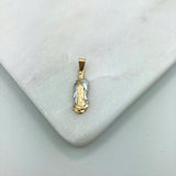 18K Gold Layered Oro Laminado Two Tone Our Lady of Guadalupe (Bulto) Religious Pendant 31.0055