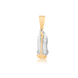 18K Gold Layered Oro Laminado Two Tone Our Lady of Guadalupe (Bulto) Religious Pendant 31.0055