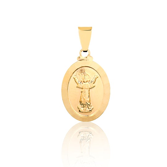 18K Gold Layered Oro Laminado The Holy Child (El Divino niño) Medal Religious Pedant 31.0056