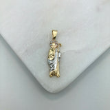 18K Gold Layered Oro Laminado 33mm Tri-Tone Saint Judas Pendant 31.0063/1