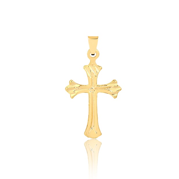 18K Gold Layered Oro Laminado 31mm Holy Cross Pendant 31.0066