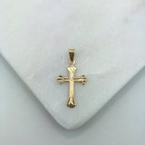18K Gold Layered Oro Laminado 31mm Holy Cross Pendant 31.0066