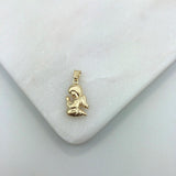 18K Gold Layered Oro Laminado Guardian Angel Pendant 31.0070