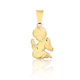 18K Gold Layered Oro Laminado Guardian Angel Pendant 31.0070