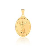 18K Gold Layered Oro Laminado Diamond Cut Divine Child Jesus Medal Pendant 31.0071
