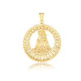 18K Gold Layered Oro Laminado Diamond Cut Finish of Our Lady of Charity Medal Pendant 31.0074