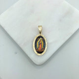 18K Gold Layered Oro LaminadoEnamel Our Lady of Guadalupe Pendant 31.0081/17