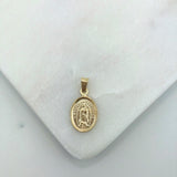 18K Gold Layered Oro Laminado 25mm Our Lady of Guadalupe Oval Medal Pendant 31.0109