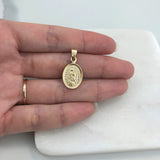 18K Gold Layered Oro Laminado 25mm Our Lady of Guadalupe Oval Medal Pendant 31.0109