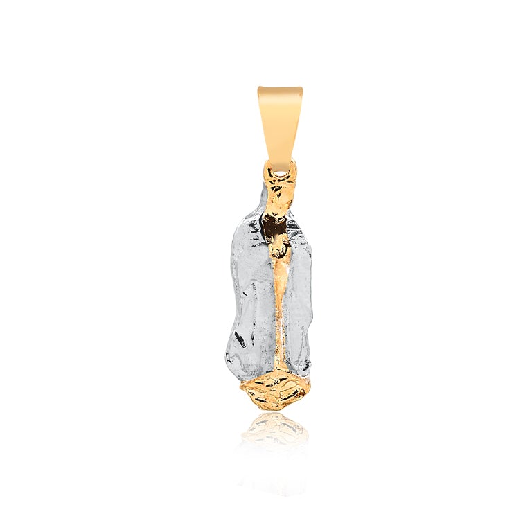 18K Gold Layered Oro Laminado 36mm Two Tone Our Lady of Guadalupe (Bulto) 31.0112