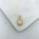 18K Gold Layered Oro Laminado Clear Cubic Zirconia Our Lady of Guadalupe (Virgen de Guadalupe) Medal Pendant Wholesale 31.0116/1