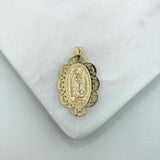 18K Gold Layered Oro Laminado Cut Out Design Our Lady of Guadalupe Medal Pendant 31.0119