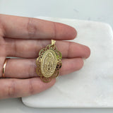 18K Gold Layered Oro Laminado Cut Out Design Our Lady of Guadalupe Medal Pendant 31.0119