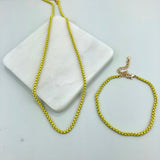 18K Gold Layered Oro Laminado Yellow Enamel Box Chain 73.0245/13-18