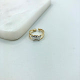 18K Gold Layered Oro Laminado Ring  Open-back and Double Shank