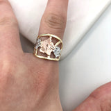 18K Gold Layered Oro Laminado Ring  Split-Shank