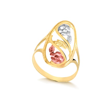 18K Gold Layered Oro Laminado Ring Freeform Style