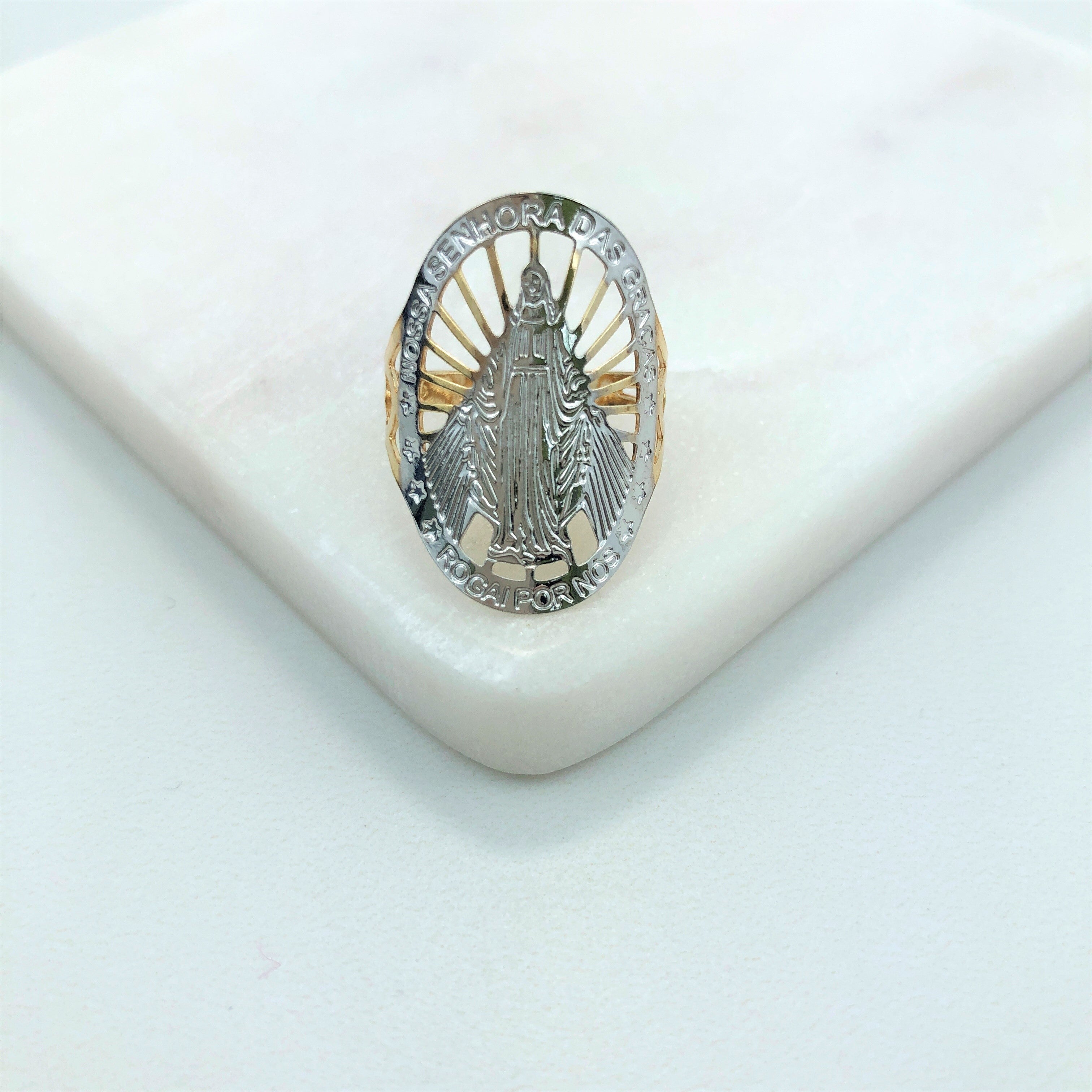 18K Gold Layered Oro Laminado Ring Freeform Style