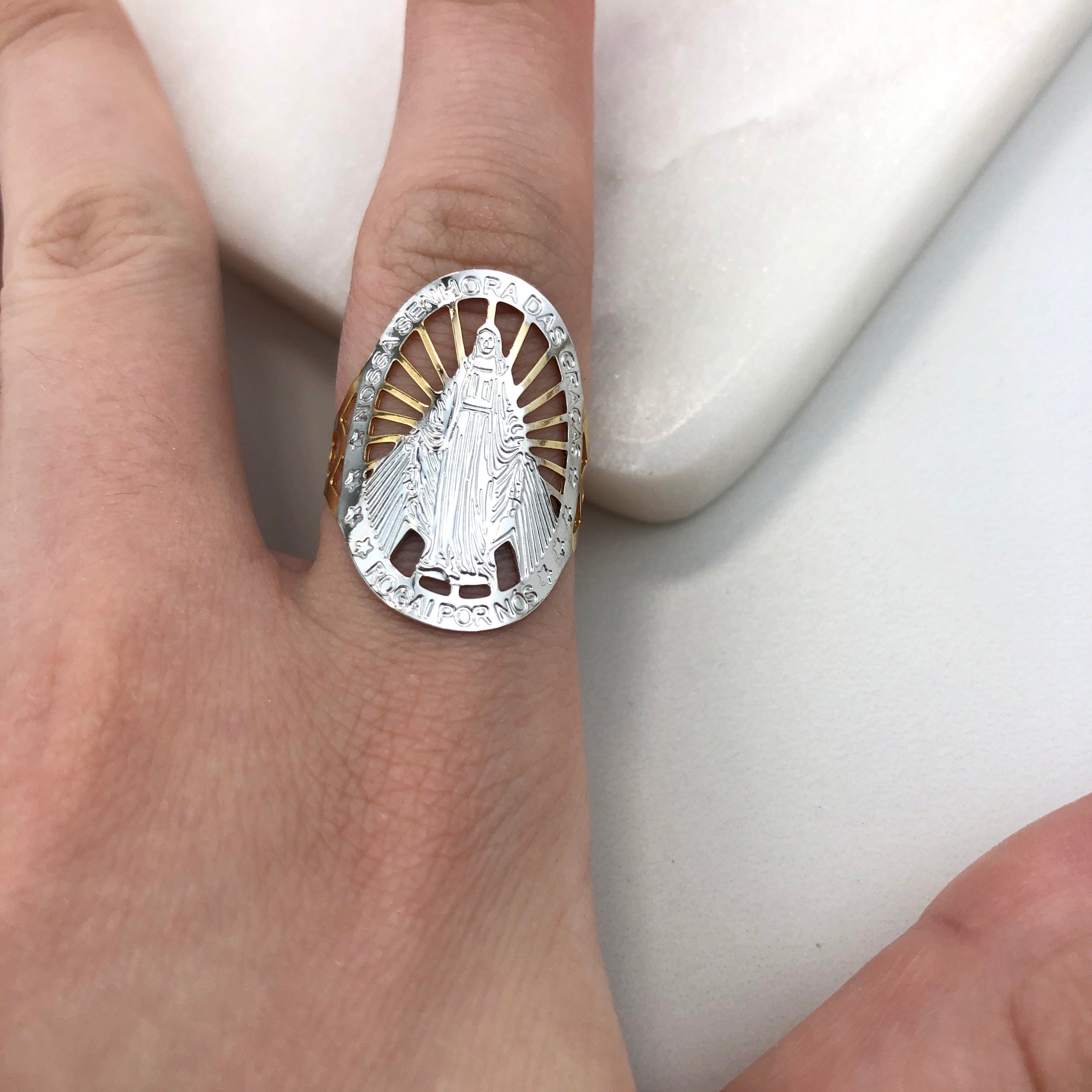 18K Gold Layered Oro Laminado Ring Freeform Style