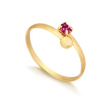 18K Gold Layered Oro Laminado Pink Cubic Zirconia Adjustable Open-Front Kids Ring 81.0039/7