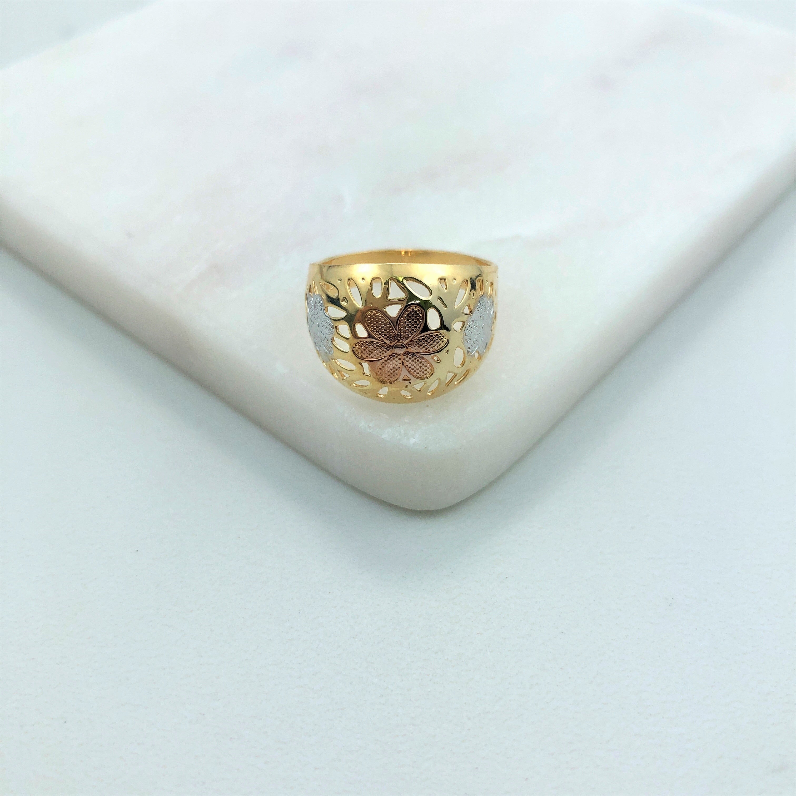 18K Gold Layered Oro Laminado Ring   Freeform Style