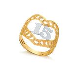 18K Gold Layered Oro Laminado Ring   Heart-shape Style