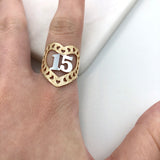18K Gold Layered Oro Laminado Ring   Heart-shape Style