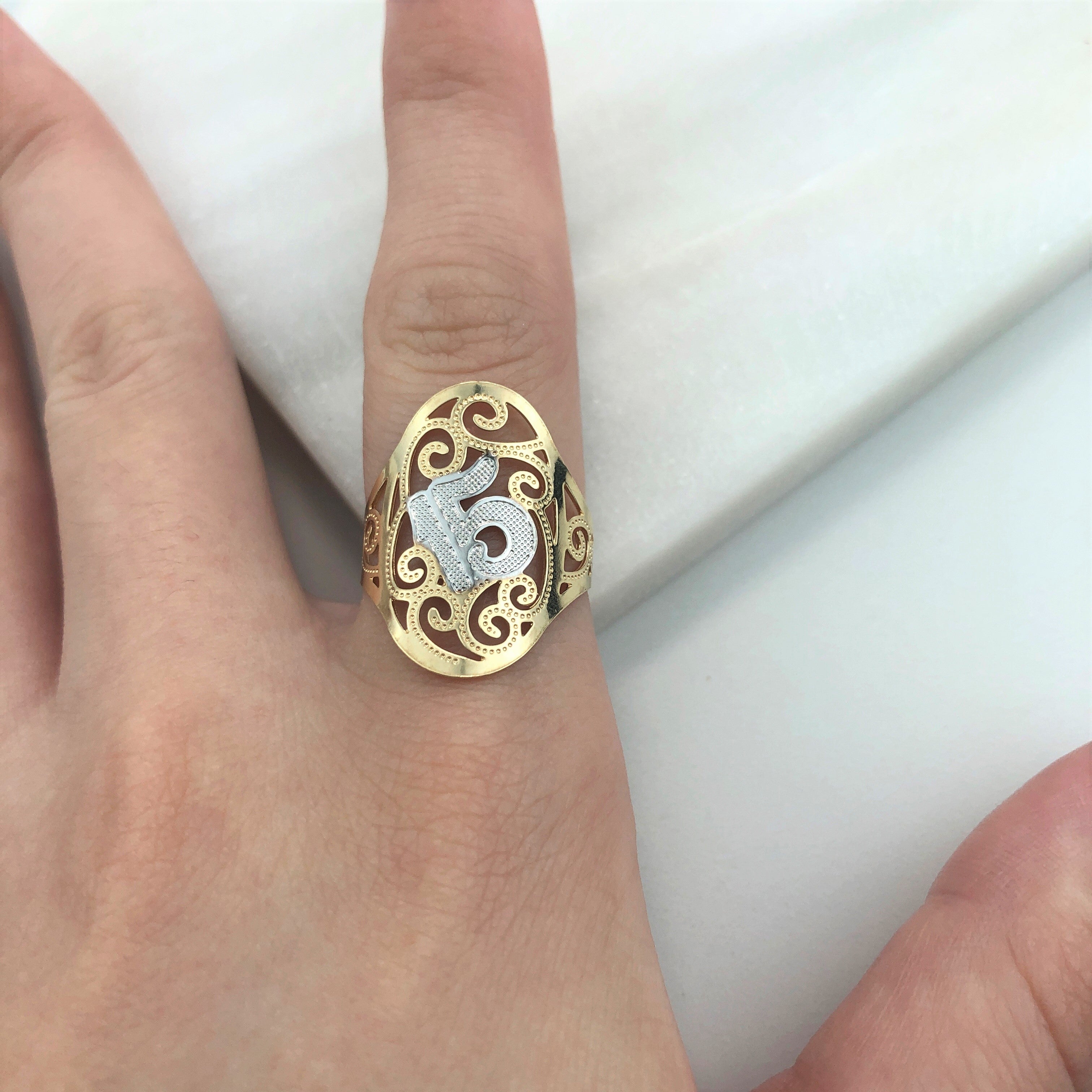 18K Gold Layered Oro Laminado Ring  Freeform Style