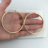 18K Gold Filled Oro Laminado 50 mm Double Texturized Twisted Hoops Wholesale 21.0241
