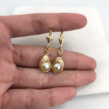 18K Gold Layered Texturized Design w Pearl Earrings 21.0420/92