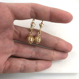 18K Gold Layered Texturized Stud Ball Leverback Earrings 21.0435