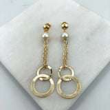 Products 18K Gold Layered Pearl & Rings Dangle Earrings 21.0443/92