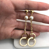 Products 18K Gold Layered Pearl & Rings Dangle Earrings 21.0443/92