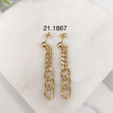 18K Gold Layered Cuban-Link Drop Earrings 21.1867