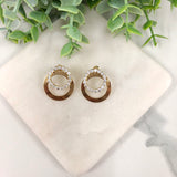 18K Gold Layered Clear CZ Circumferences Earrings 21.1942/1