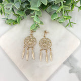 18K Gold Layered Dream Catchers Dangle Earrings 22.1533